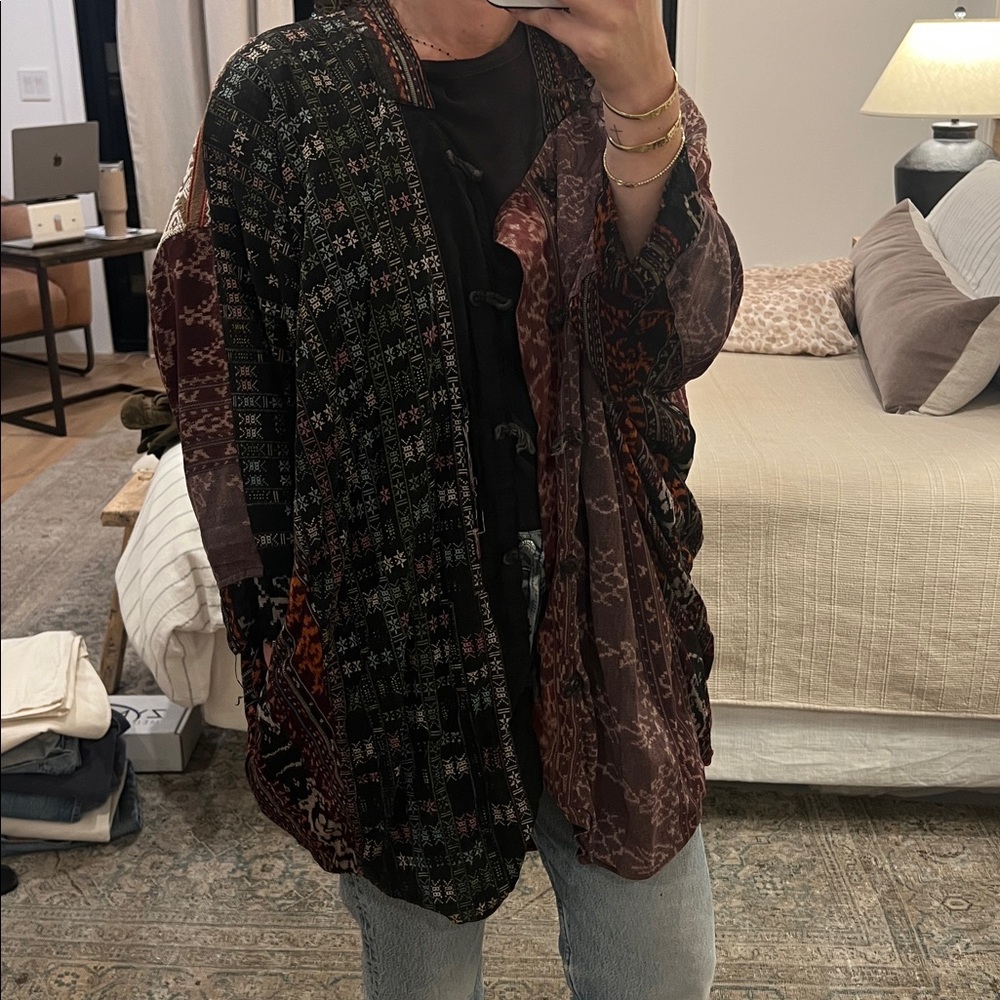 Kimono / Tunic With Gorgeous Patchwork Vintage Fa… - image 1